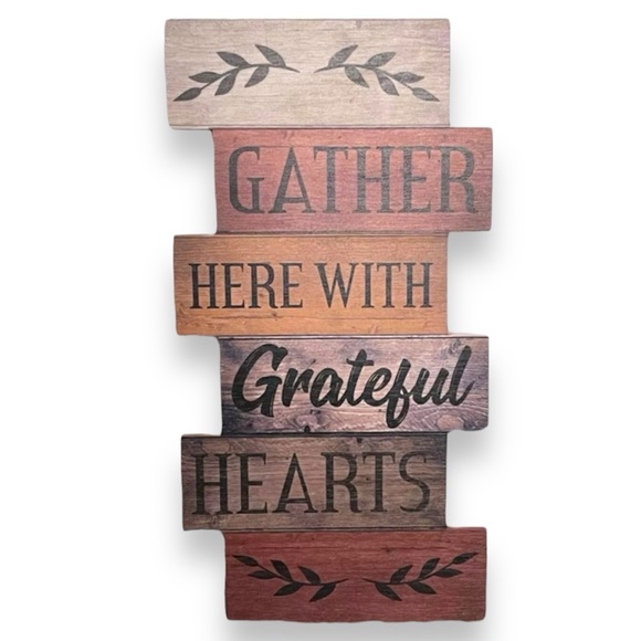 Wall Decor | Rustic Country Sign Gather With Grateful Hearts | Poshmark